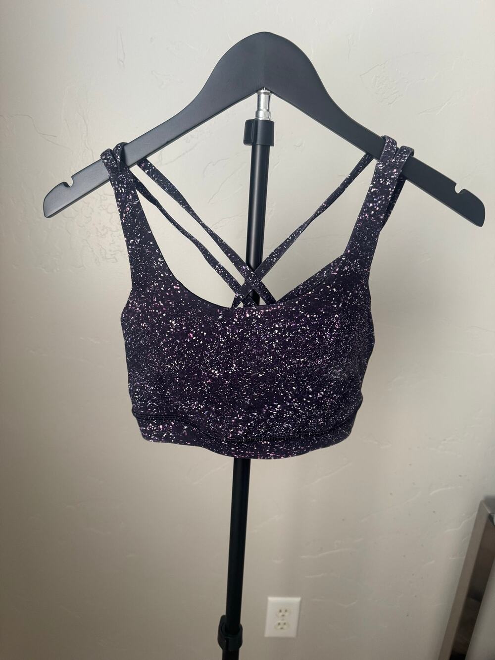 Lululemon Energy Bra Crystalline Multi Purple Size 8 Strappy Sports Bra